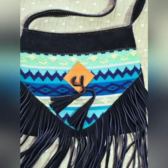 Syede Fringe Boho Crossbody Bag - Multicolor - Picture 2 of 12